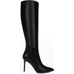 Veronica Beard Lisa Leather Tall Boot Wide-Calf - Black