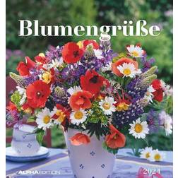 Alpha Blumengrüße 2024 Postkartenkalender Blumen