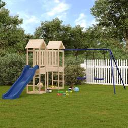 vidaXL Parque infantil de exterior madera maciza de pino