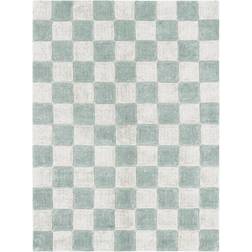Lorena Canals Kitchen Tiles Checkerboard Pattern Washable Rug Blue Sage