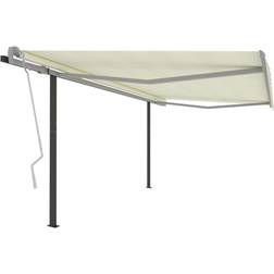 vidaXL Tenda Da Sole Retrattile Manuale 4.5x3.5 m Crema Arredo Giardino