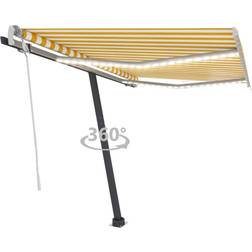 vidaXL Toldo Manual Retráctil Con LED Amarillo Y Blanco 300x250 cm