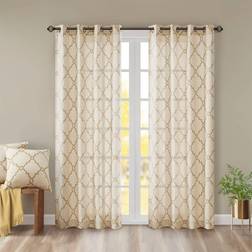Madison Park Saratoga Window Curtain Light 50x108 Beige Gold