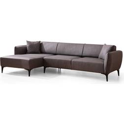 Hanah Home Divansofa 3-Seters Mørkegrå Hjørnesofa Sofa