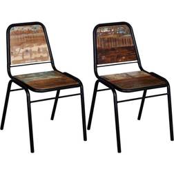 vidaXL Salle À Manger Bois Recyclé Massif 44x59x89 cm Chaise de Cuisine 2pcs