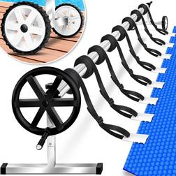 Kesser Enrouleur de piscine Premium Enrouleur 3m 5 70m Avec roues pour bâche solaire Enrouleur mobile pour bâche & couverture de piscine Argent Noir