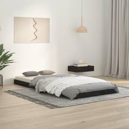 vidaXL Estructura De Cama Madera Maciza De Pino Negro 90x200 cm