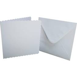 Craft UK 8x8 White Scalloped Blank Card Envelopes