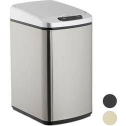 Relaxdays Sensor Bin 12L, Square Trash Can With Lid Waste