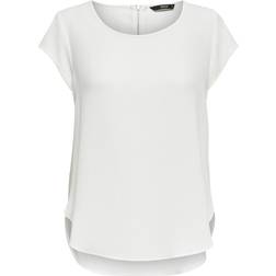 Only Vic Loose Short Sleeve Top - White/Cloud Dancer