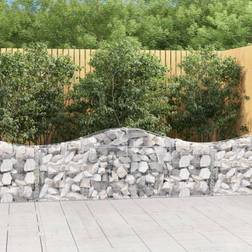 vidaXL Cesti Gabbioni Ad Arco 14 pz 200x30x60/80 cm Ferro Zincato Arredo Giardino