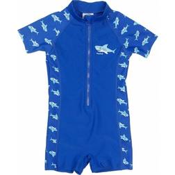 Playshoes Boys Shark Sun Suit - Blue