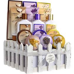 Lovery Spa Gift Baskets for Women & Men 16 Piece Set Coconut, Lavender Jasmine Almond