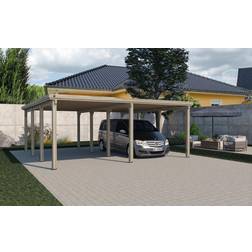 Weka Flachdach-Doppelcarport 618 2 (Gebäudefläche )