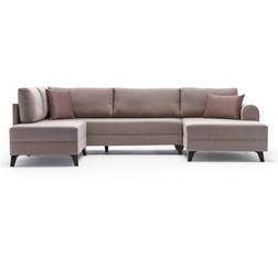 LOTO LIVING D'angle Convertible En Tissu Belen Canapé
