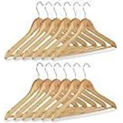 Relaxdays Pack De Perchas 22.5 x 44.5 cm Natural 12 pcs Percha