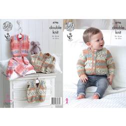 King Cole 4796 DK Pattern Baby Cardigans & Waistcoats