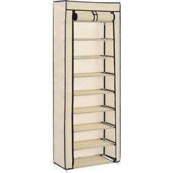 vidaXL Armoire À Chaussures Avec Housse Crème 57x29x162 cm Range-chaussures