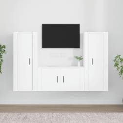 vidaXL Set Mobili Porta 3 pz Bianco In Legno Multistrato Mobile TV