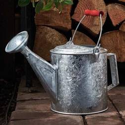 Galvanized Watering Can with Wooden Handle