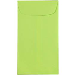 Jam Paper #6 Coin Business Colored Envelopes 3 3/8 x 6 Ultra Lime Green 50/Pack