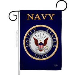 Breeze Decor G158058-BO Navy Americana Military Impressions Sided Garden