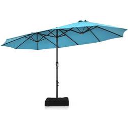 Costway 15FT Double-Sided Twin Patio Umbrella Sun Shade Base