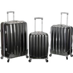 Rockland 3-Pc. Hardside Luggage Set Fiber Fiber