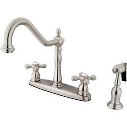 Kingston Brass KB1758AXBS Heritage Centerset Kitchen Faucet Brushed N Brushed Nickel