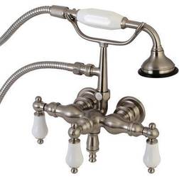 Kingston Brass AE23T8 Aqua Vintage 3-3/8 Inch Wall Mount Tub Faucet Grey