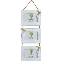 Nicola Spring 4" White Hanging Triple with Hearts Photo Frame