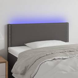 vidaXL Con LED Cuero Sintético Gris 80x5x78/88 cm Cabecero