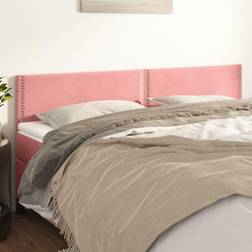 vidaXL Huvudgavlar 2 st Rosa 80x5x78/88 cm Sammet Sänggavel