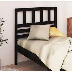 vidaXL Per Letto Nera 81x4x100 cm In Legno Massello Di Pino Testiera