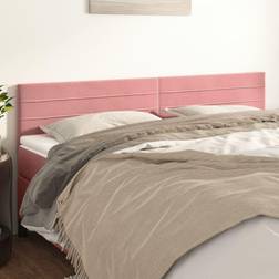 vidaXL Huvudgavlar 2 st Rosa 100x5x78/88 cm Sammet Sänggavel