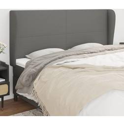 vidaXL Ad Orecchio GrigioScuro 203x23x118/128 cm In Tessuto Testiera