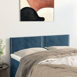 vidaXL Huvudgavlar 2 st Mörkblå 72x5x78/88 cm Sammet Sänggavel