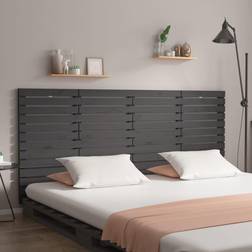 vidaXL Grey Wood Pine Headboard