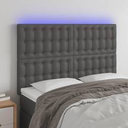 vidaXL À LED Meuble De Chambre À Coucher 144x5x118/128 cm Similicuir Tête de lit