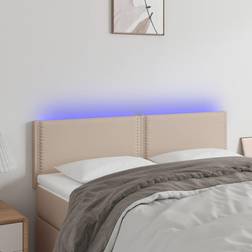 vidaXL LED cappuccino konstläder Sänggavel