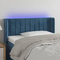 vidaXL Con LED De Terciopelo Azul Oscuro 83x16x78/88 cm Cabecero