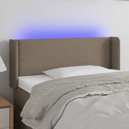 vidaXL LED-lys stof gråbrun Sengegavl