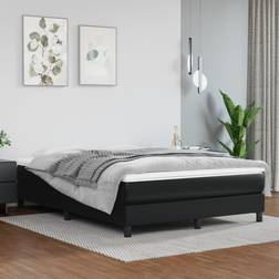 vidaXL Pocketresårmadrass Svart 140x190x20 cm Konstläder Resårbotten