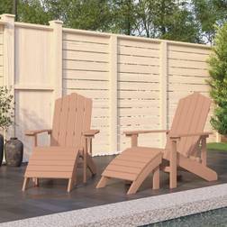 vidaXL Adirondack Chairs 2 Pcs Outdoor HDPE Brown