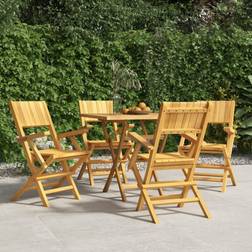 vidaXL Lot de 4 Chaises de Jardin Pliantes Bois Massif Teck