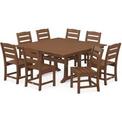 Polywood Lakeside 9-Piece Farmhouse Patio Dining Set