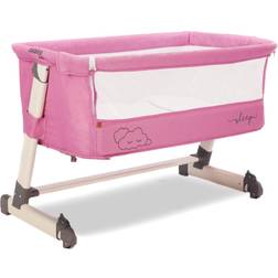 Asalvo Bedside Crib, Pink Skyer