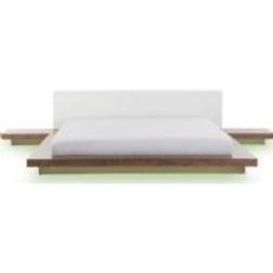Beliani Letto A LED Giappone In Legno Scuro 180 x 200 cm Impiallacciatura
