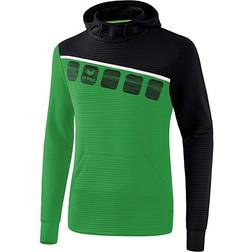 Erima 5-C Hooded Sweatshirt - Emerald/Black/White