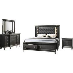 Best Quality Furniture Bellagio 4-Piece Metallic Queen